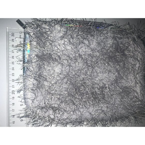 NWOT Lancôme Silver Fringe Holographic Cosmetics Bag - Picture 6 of 6